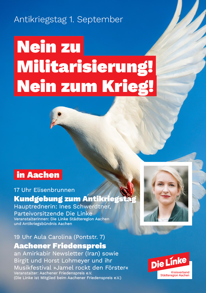 Antikriegstag mit Ines Schwerdtner (Die Linke Parteivorsitzende)