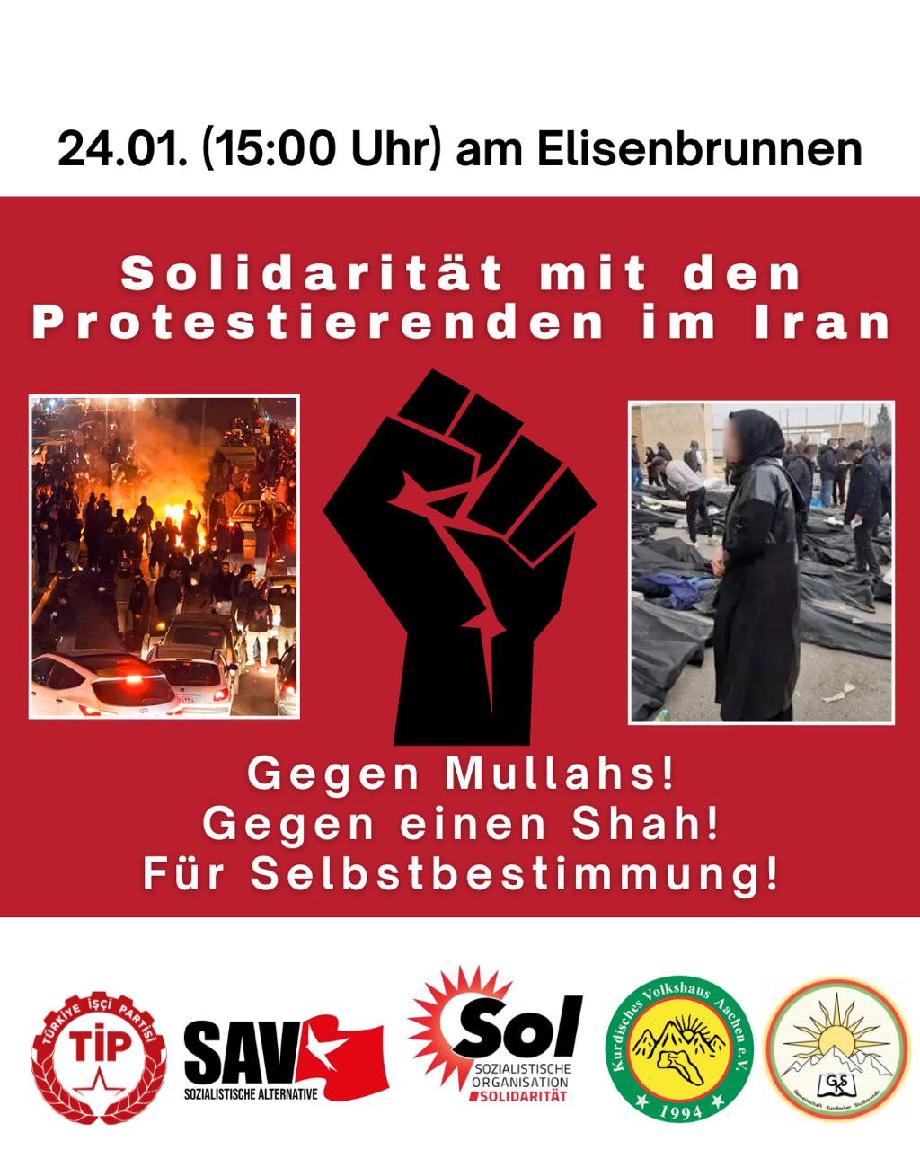 Solidarität mit den Protestierenden im Iran