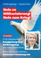 Antikriegstag mit Ines Schwerdtner (Die Linke Parteivorsitzende)